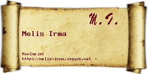 Melis Irma névjegykártya